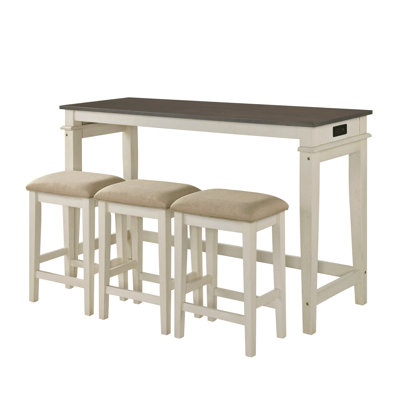 Ensemble de table de salle à manger à hauteur de comptoir moderne à deux tons 4pc