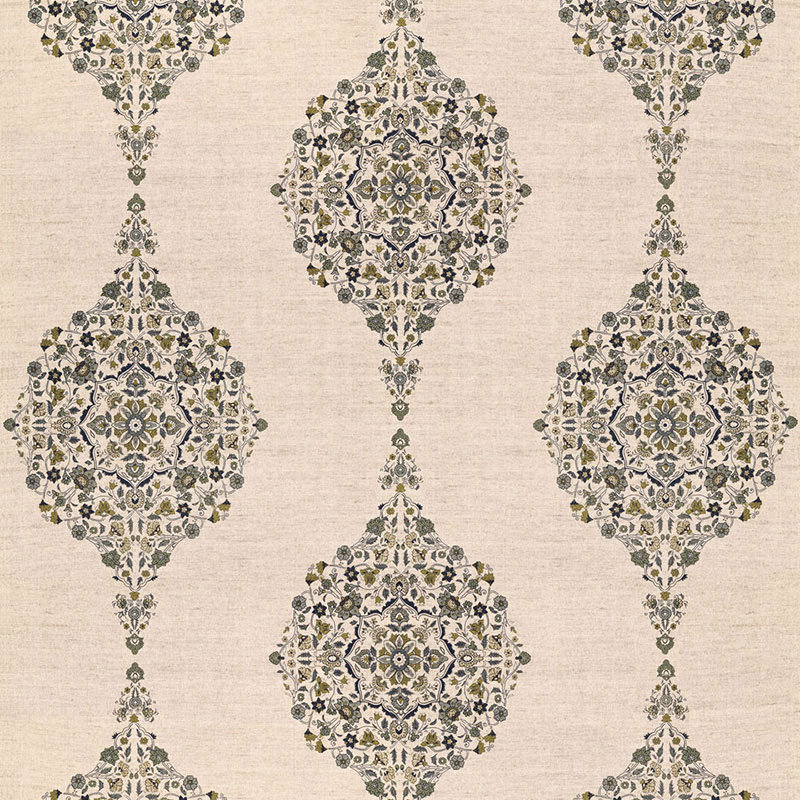 Tissu avec imprimé lin Mehndi, Fumée