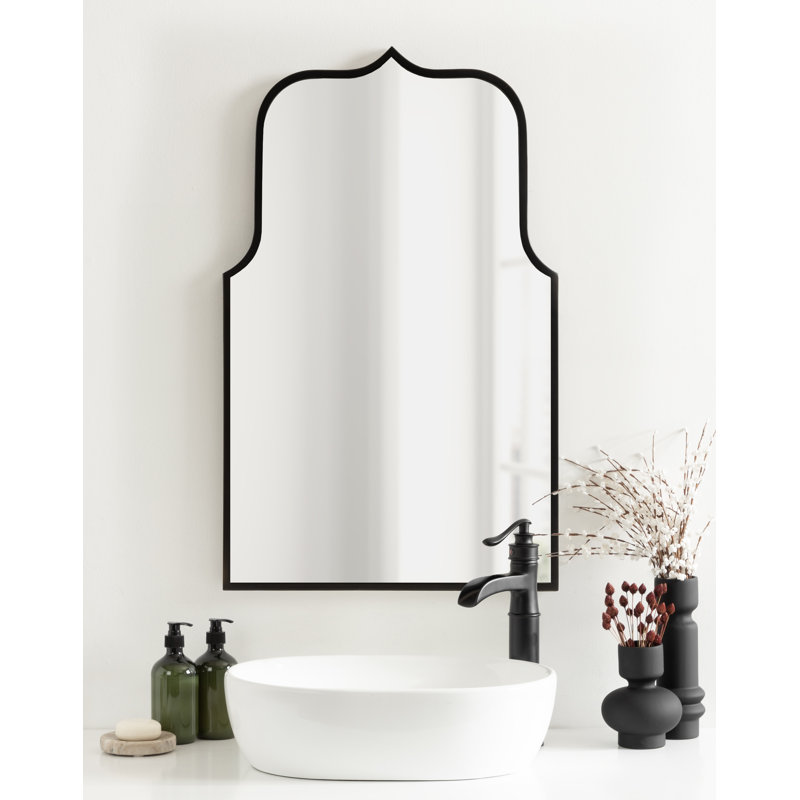 Keris Wide Arch Mirror, Black, 36" x 22"
