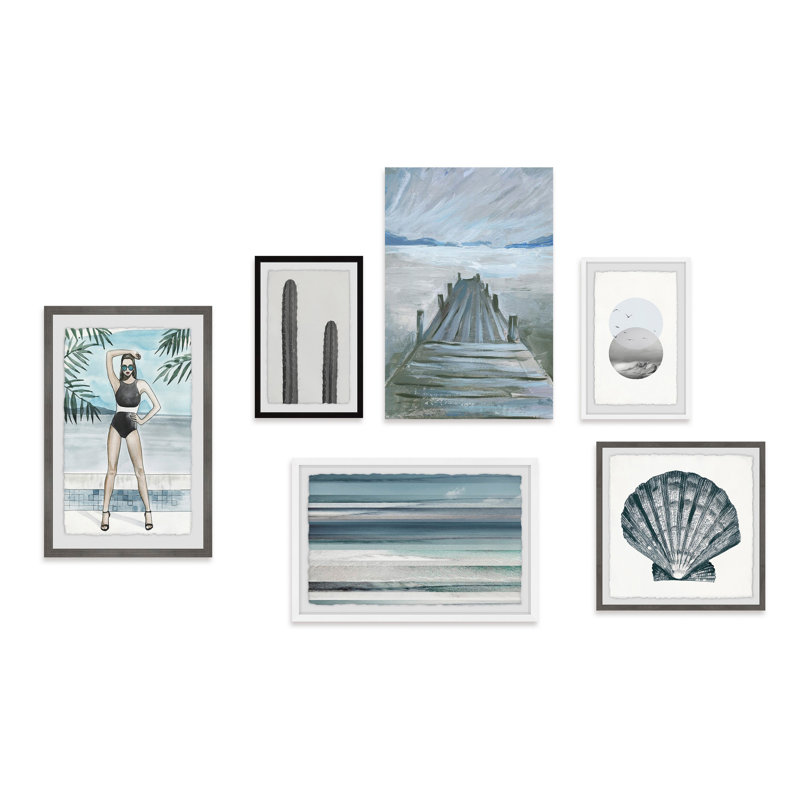 Shafer «Soph sophistiqué Horizons Hexaptych», ensemble de 6 reproductions de photos sur toiles tendues
