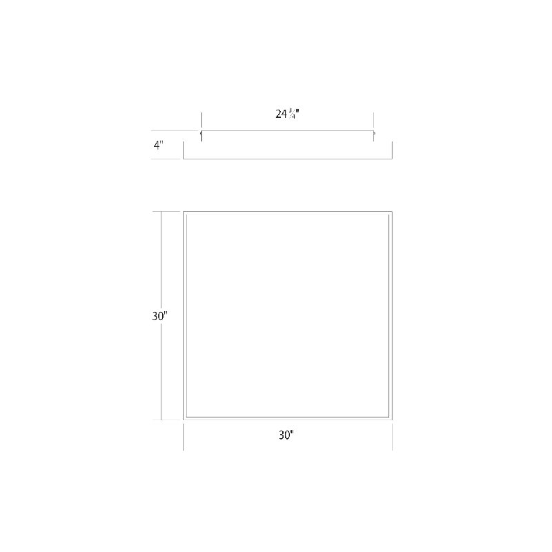 Pi 1 - Light LED Flush Mount, 4" H x 30" W x 30" D, 3500K