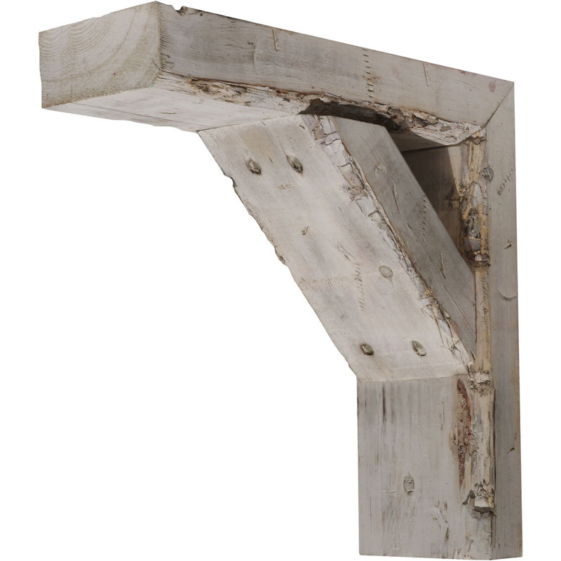 Support de style campagne rétro l 3 1/2 po x P 8 po x H 10 po, collection Barnwood Decor, blanc craie, Blanc craie cendré