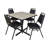 Neyland Cain Square X-Base Breakroom Table & 4 Restaurant Stack Chairs-32520570-32520571