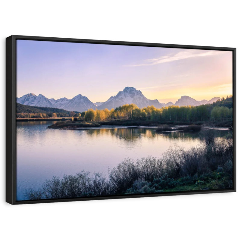 «Sunrise Over Grand Teton», reproduction sur toile, H 21 po x l 31 po