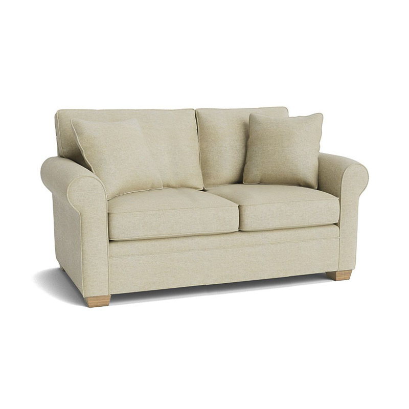 Causeuse à accoudoirs roulés 61 po Quaker, Non fini, Sandstone Jango