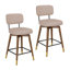 Tabouret de comptoir pivotant de 26 po avec siège en similicuir et pieds en bois-132019221