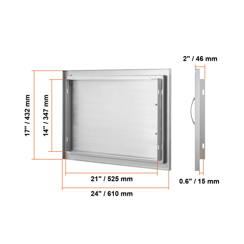Porte d'extérieur 17 po HX24 po