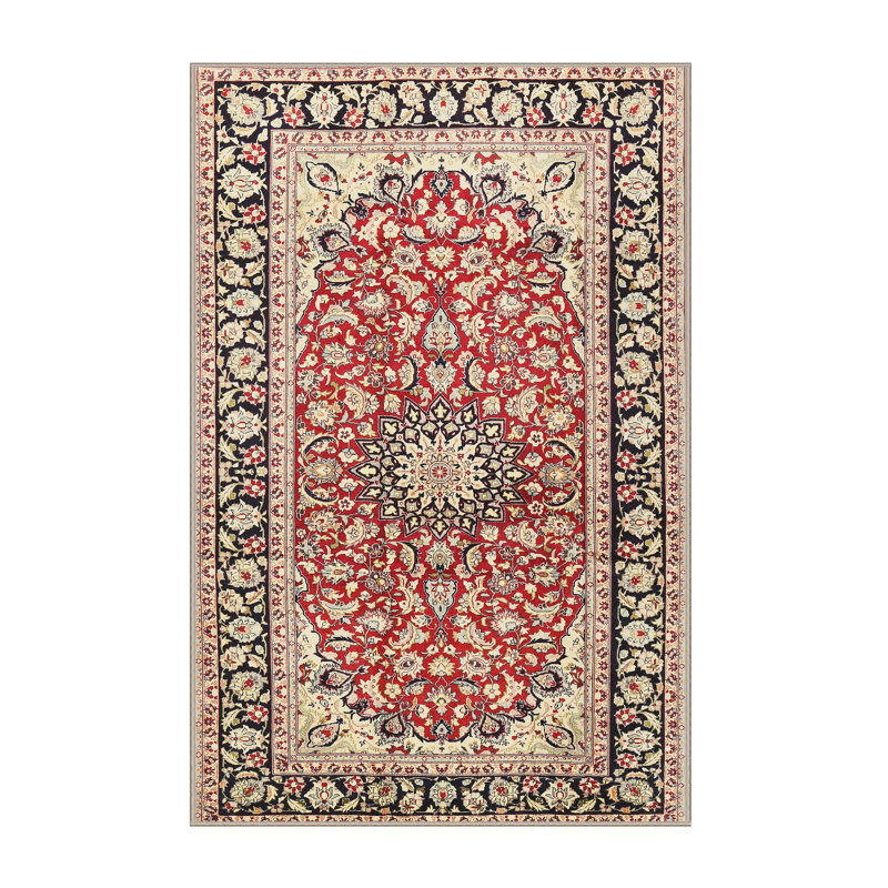 Cuir tissé à la machine de style oriental par alguno/brun/noir/bleu Tapis décoratif, Rectangle 8 pi x 10 pi