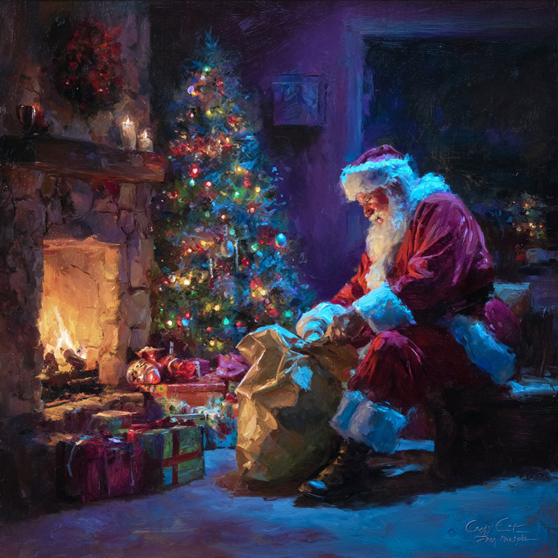 «Christmas Eve Reflections», art mural sur toile tendue