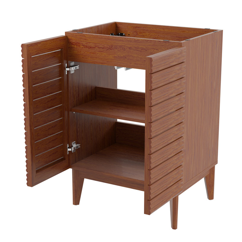 Calandre 24" Walnut Modern Farmhouse Bath Vanity Cabinet