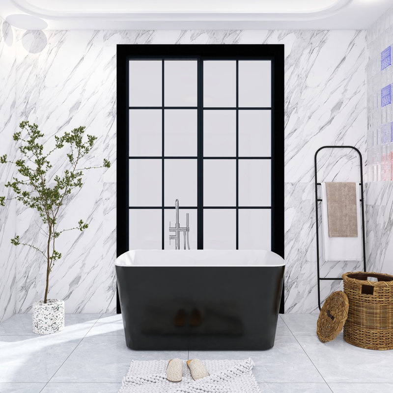 49'' x 27.95'' Freestanding Soaking Plastic / Acrylic Bathtub