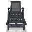 Chaise longue d'extérieur pliable Reny, dossier réglable, noir