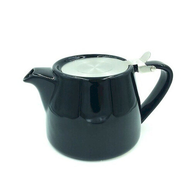 Théière jaune avec infuseur, Noir