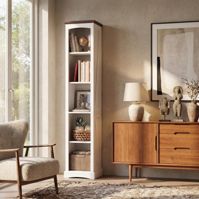 70.8" Tall Narrow 5-Tier Bookcase with Open Storage Shelves