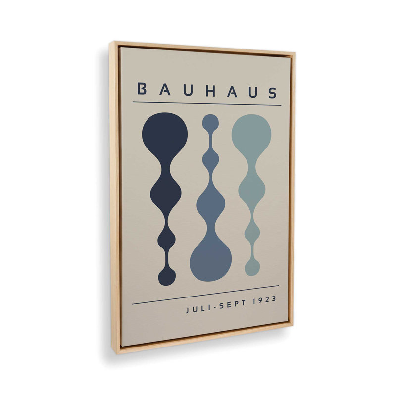 «Midnight Retro Bauhaus», reproduction sur toile encadrée, Cadre américain en érable flottant, H 48,75 po x l 32,75 po