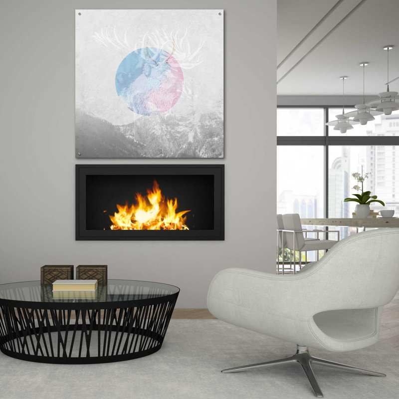 «Moose 2» par Louis Duncan-He, art mural en verre acrylique, H 36 po x l 36 po x P 0,2 po