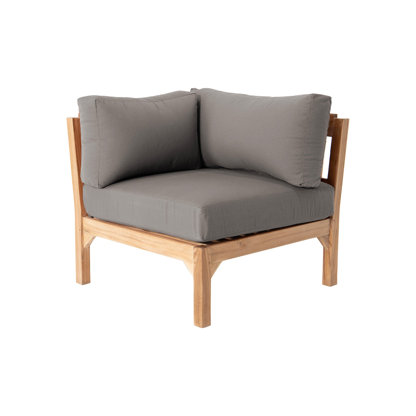 Monterey Teak Outdoor Lounge Corner Chair with Sunbrella Cushions