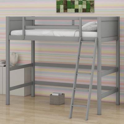 Wood Loft Bed With Ladder
