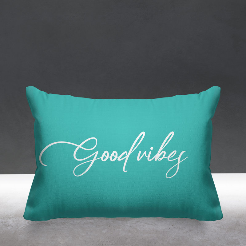 Housse et insert de coussin rectangulaire Aspire Good Vibes, Menthe