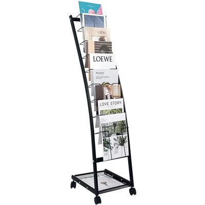 Magazine Rack: Floor-Standing With Wheels, 9-Tier Brochur...