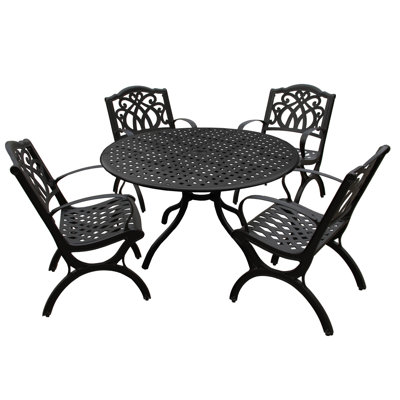Eloanna Round 4 - Person 42" Long Aluminum Dining Set