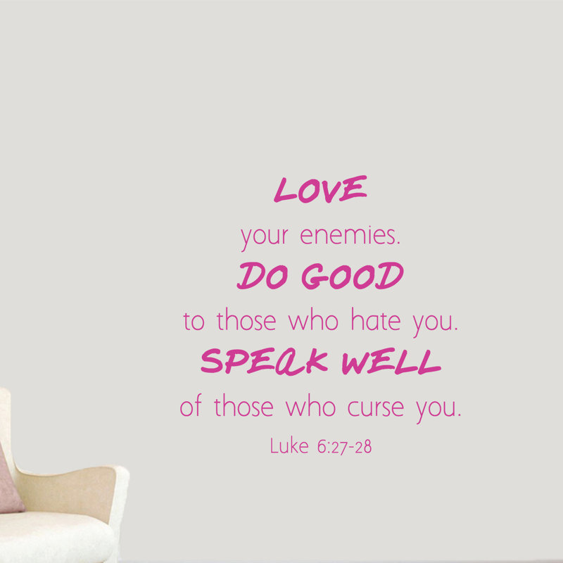 Décalcomanie murale love your ennemis Wicklund, Rose vif