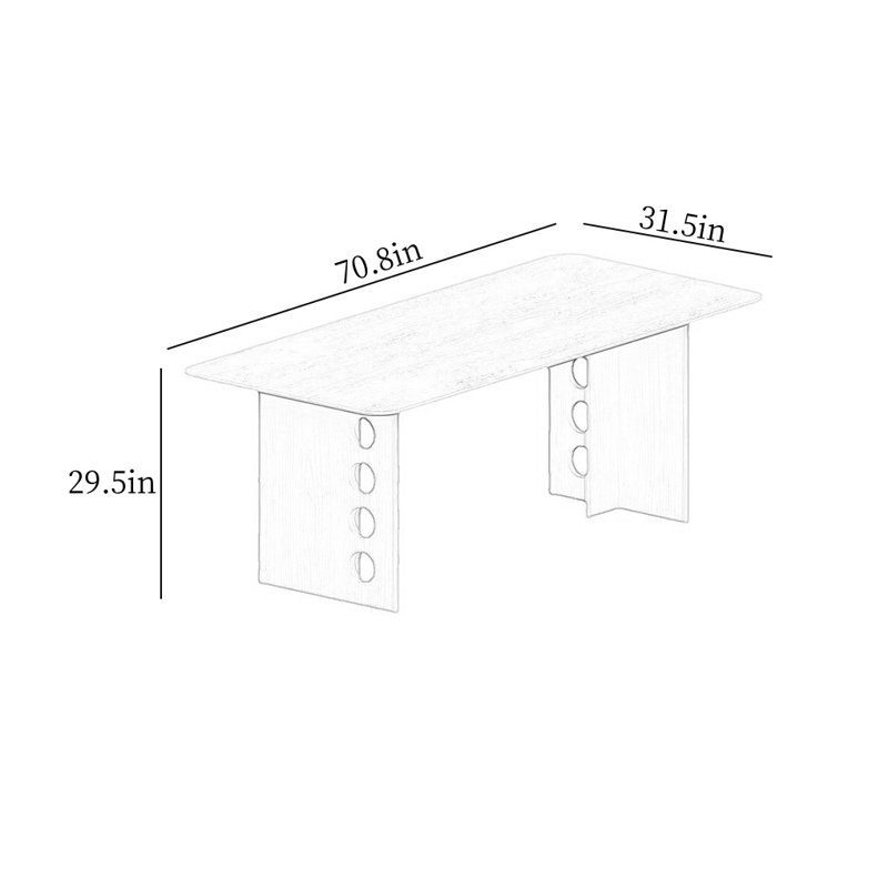 Table de salle à manger Simple Simple, H 29,5 po x L 70,8 po x l 31,5 po