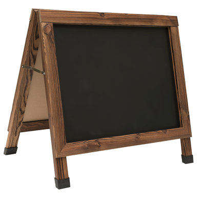 Excello Global Products 18" Chalkboard Coroplast Combo A-Frame - Brown