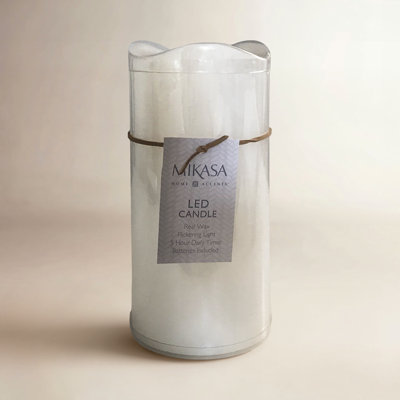 Wavy Top LED Flameless Pillar Candle