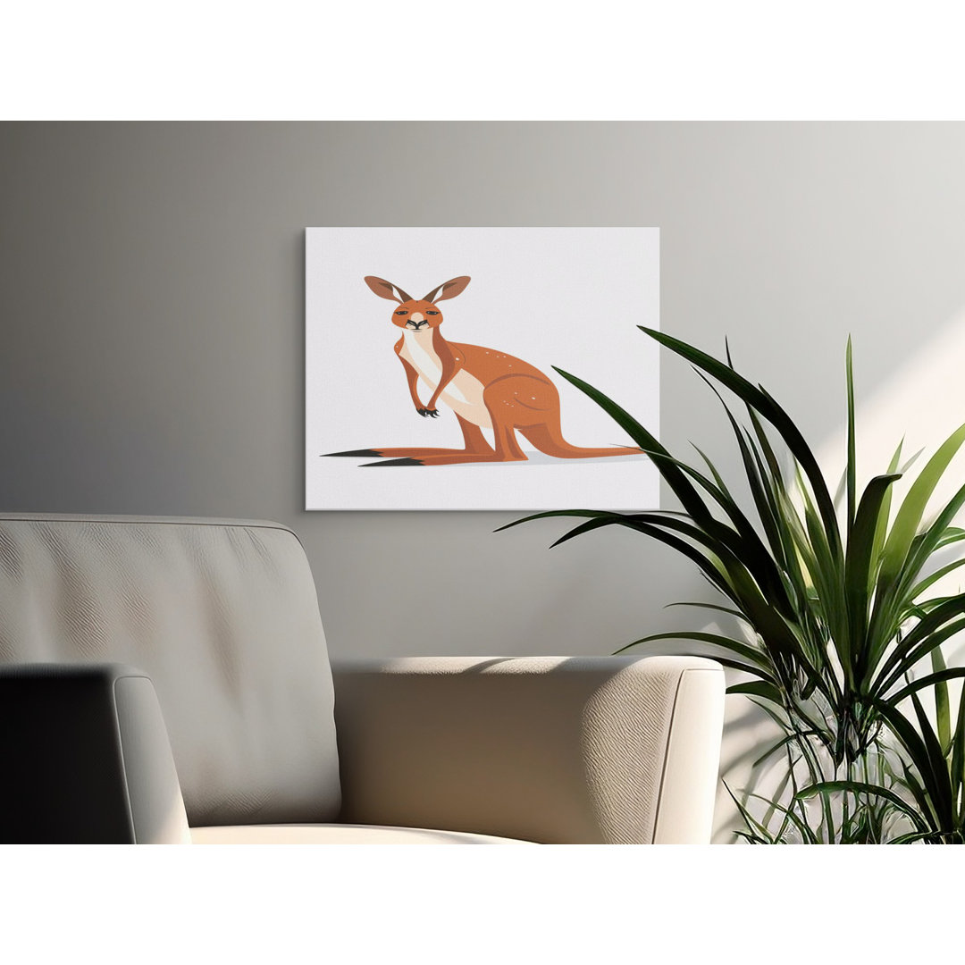 Modern Minimalist Kangaroo Animal Canvas Print