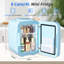 Réfrigérateur portable Sky Blue 4L pour soins de la peau avec miroir DEL à intensité variable, fonction froid et chaud pour les cosmétiques-116547480