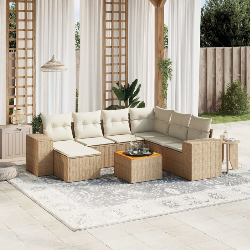 Ensemble de canapé de jardin Vidaxl, Beige
