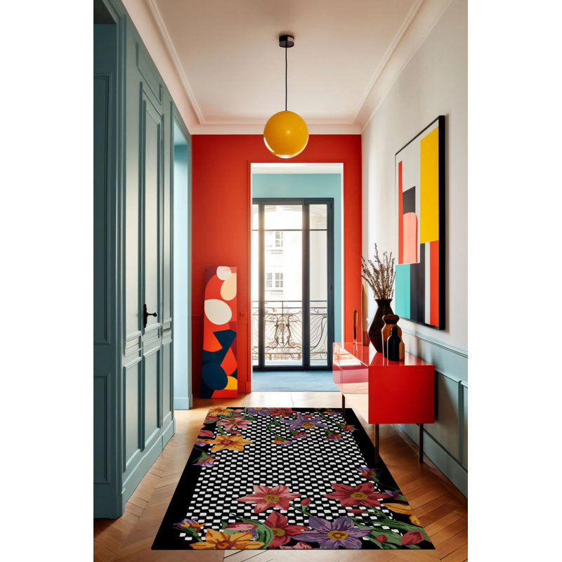 Tapis intérieur / extérieur Wedad, Tapis de couloir 3 pi 4 po x 8 pi 3 po