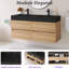 Meuble-lavabo mural 48 po avec lavabo à surface solide noir-475304356