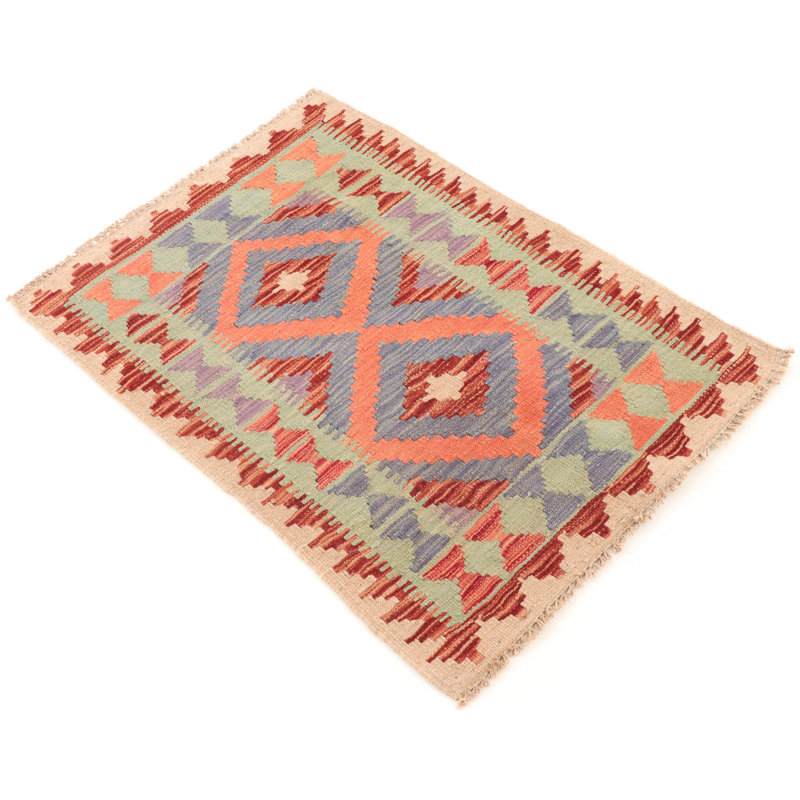 Geometric Wool Hand Woven 60cm X 90cm Area Rug