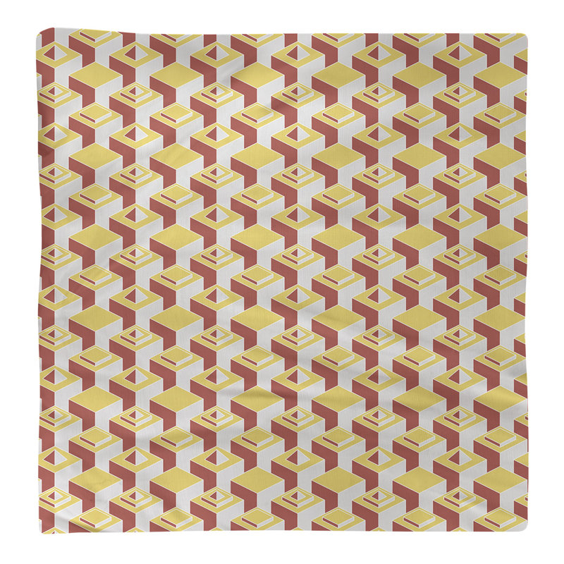 Serviette de table en coton à motif de gratte-ciels à deux couleurs, H 0,1 po x l 10 po x P 10 po, Jaune/rouge