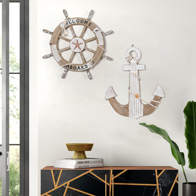 Ensemble de 2 décorations murales en bois