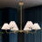 6-Light Chandelier with Pleated Fabric Shades and PVC Lining-1903637768