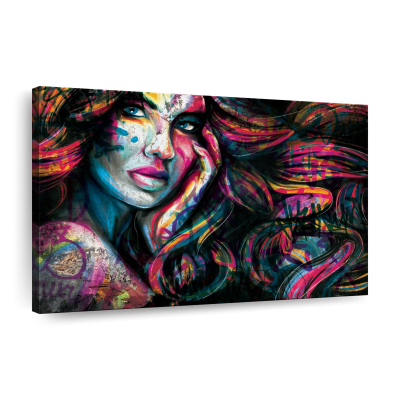 Portrait de femme Edgy, reproduction sur toile, H 16 po x l 24 po x P 1,25 po
