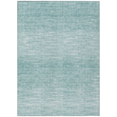 3' X 5' Ivory Abstract Washable Indoor Outdoor Area Rug