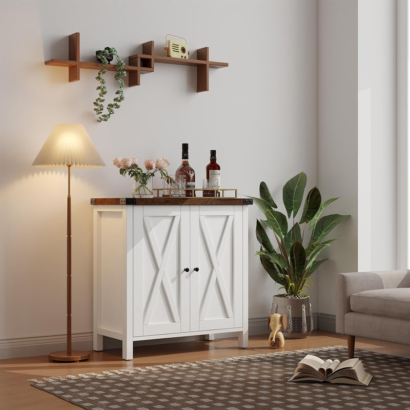 76cm Sideboard, White/Brown