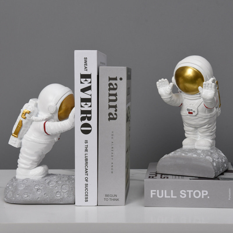 Pushing Astronauts Decorative Bookend Holders