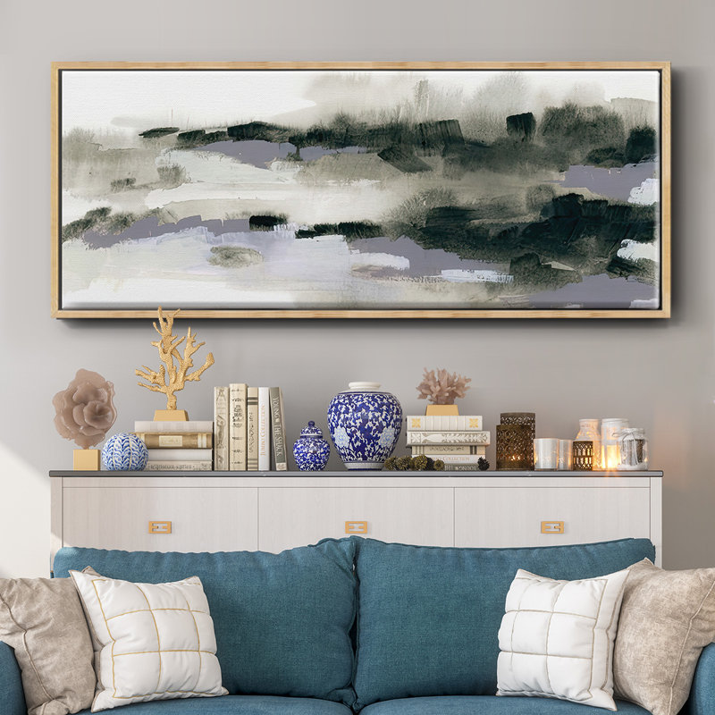Abstract  March VI- Framed Canvas, 24" H x 60" W