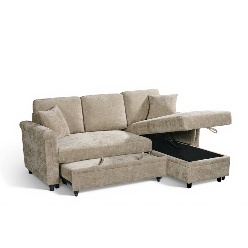 Advika 4 Seater Sofa Bed, Right Hand Facing, Beige