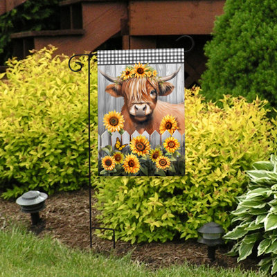 Highland Cow Garden Flag