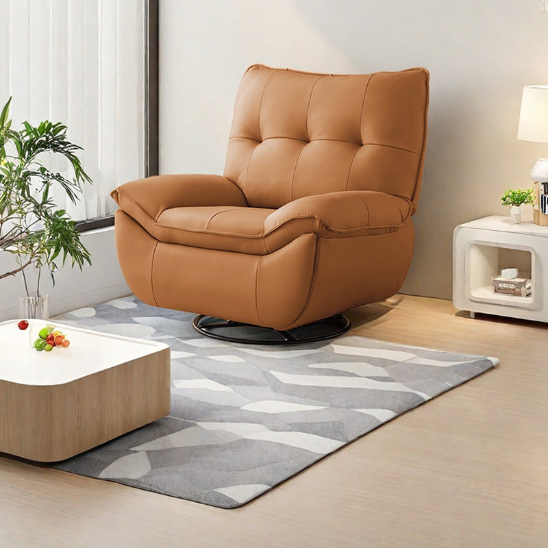 Méridienne légère en similicuir de style luxueux, Orange