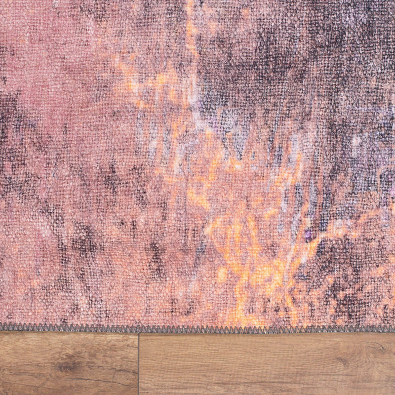 Tapis luxueux lavable à la machine, 4,9 x 7,5 pieds, 100% polyester, 1850 g / m², hauteur des poils: 0,2 pouce | Envers écologique en polyester recyclé | Parfait pour le salon et la chambre à coucher, conception douce et durable