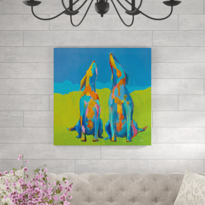 Howling Hounds 1 Piece Wrapped Canvas Painting