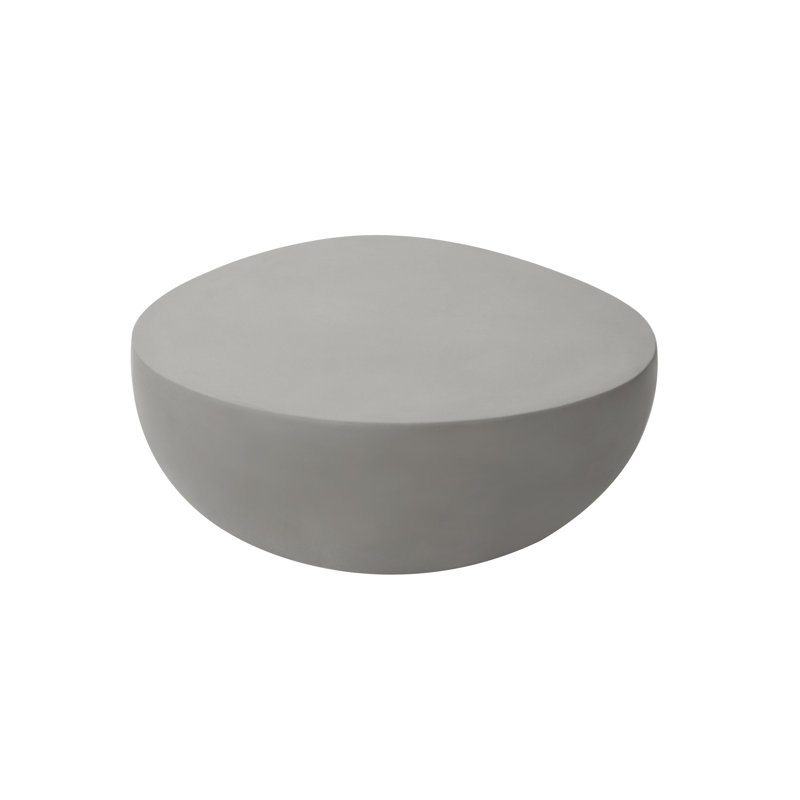 Elementi Home Ikaria 42" Egg-Shape Concrete Coffee Table for Indoor and Outdoor Use, Space Gray