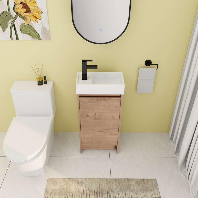 Meuble-lavabo simple 16,16 po avec comptoir en céramique